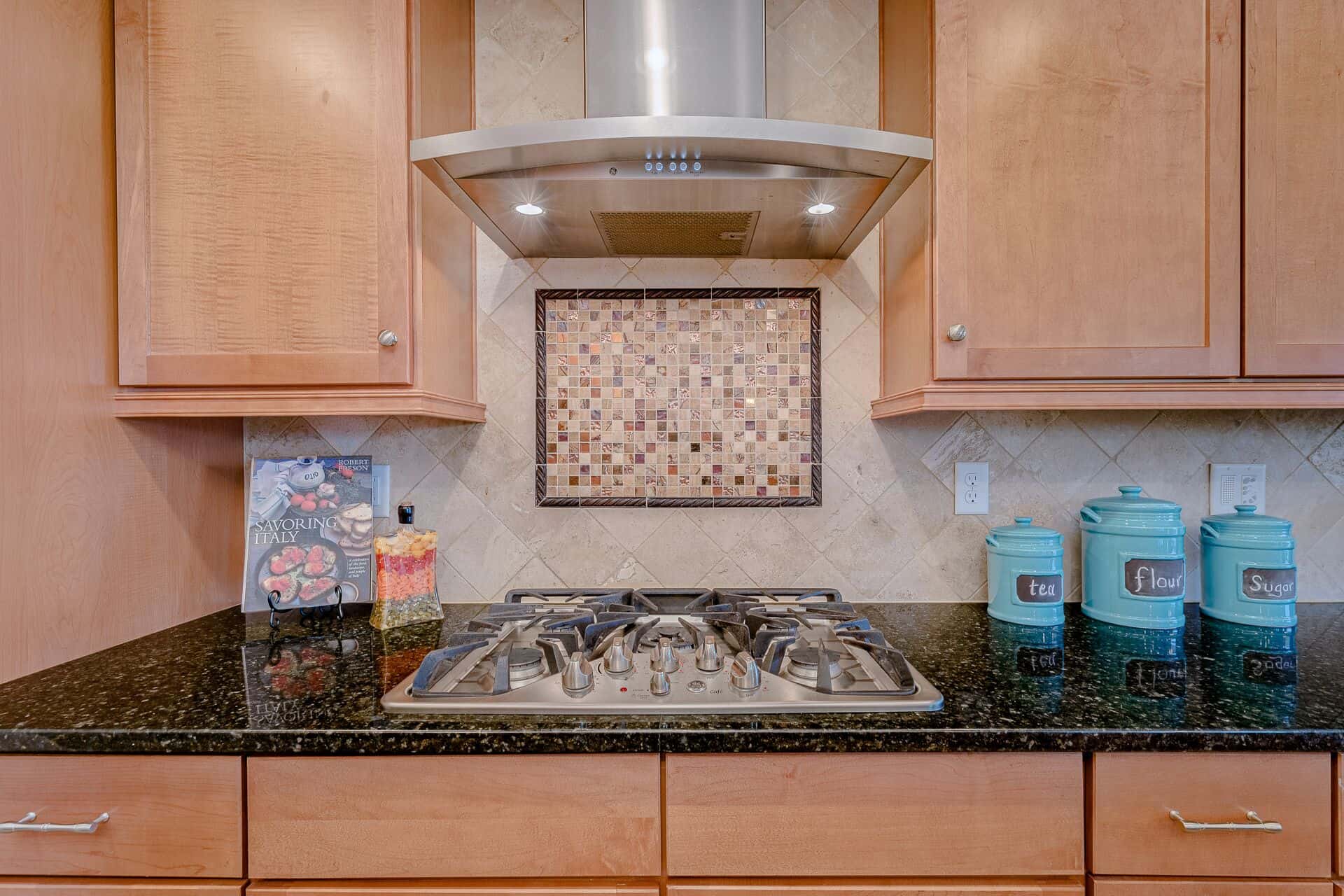 5-Burner Gas Range with Over Head Stainless Steel Vent
