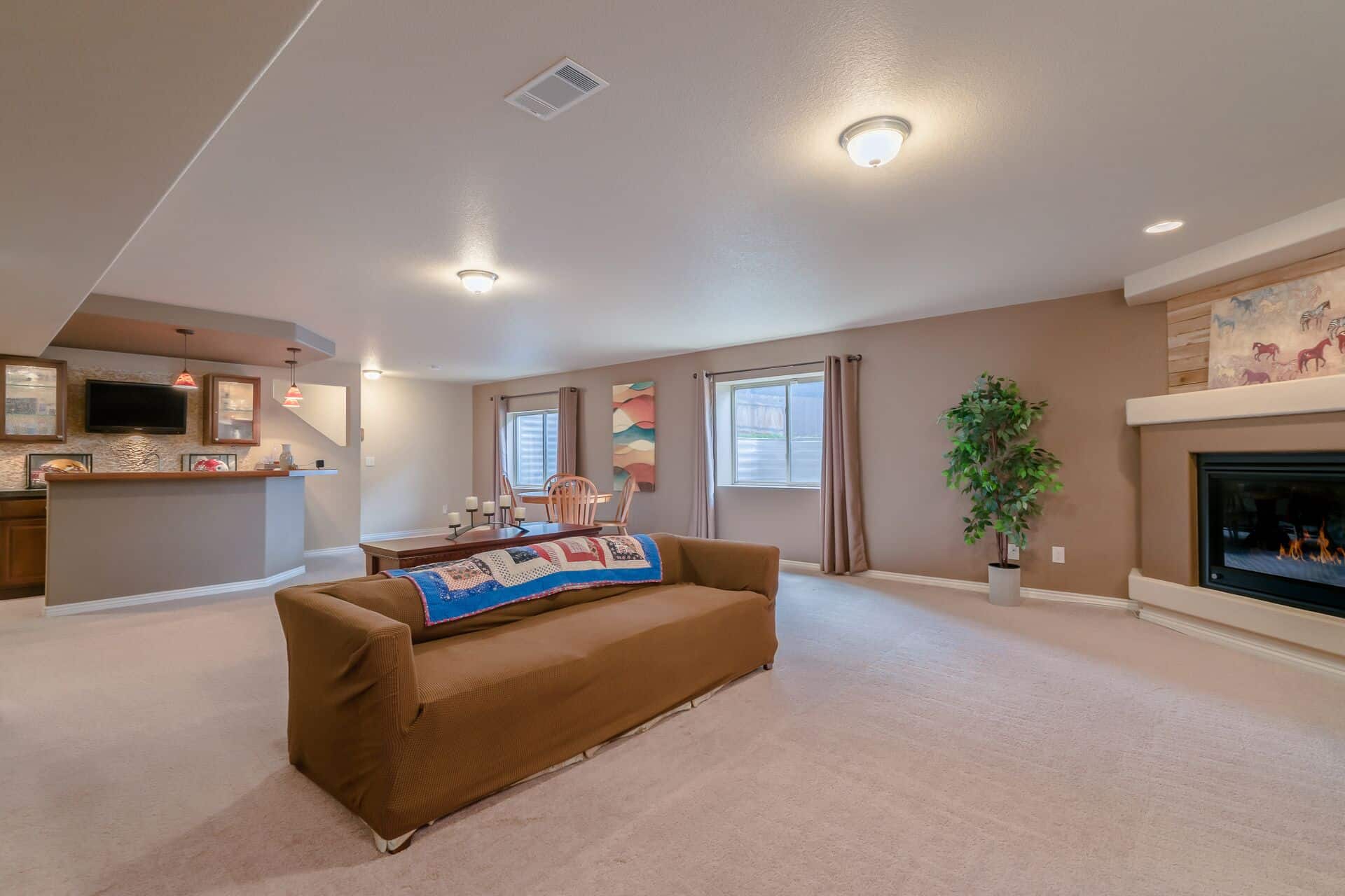Finished Garden Level Basement Family Room