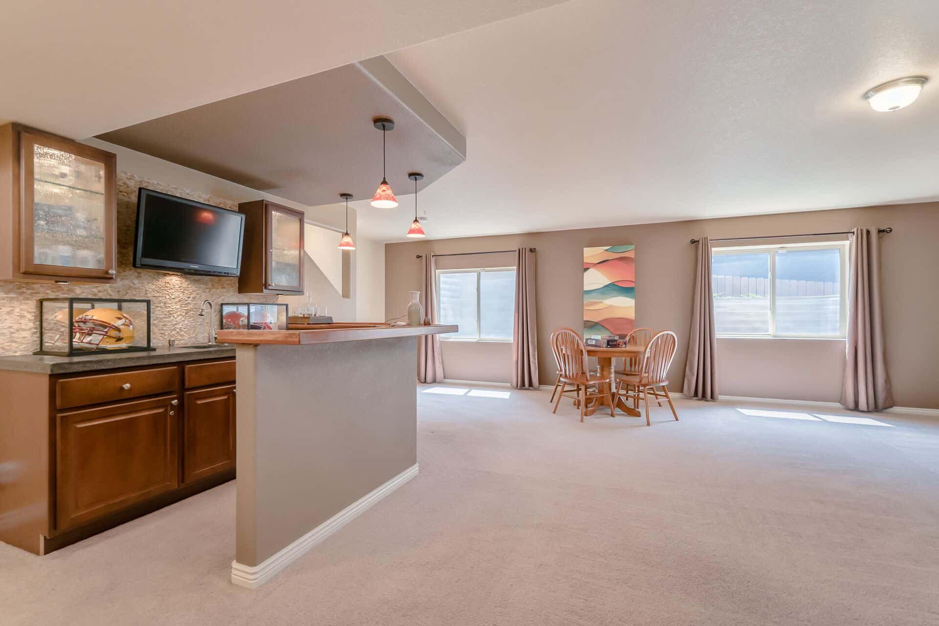 Family Room with Wet Bar