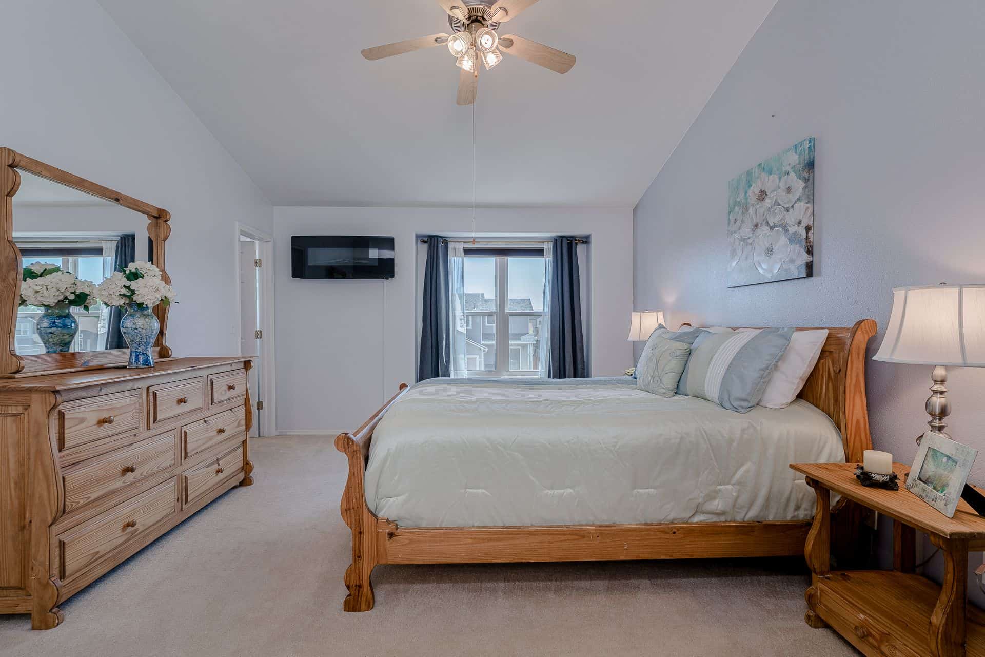 Master Bedroom with Electric Fireplace