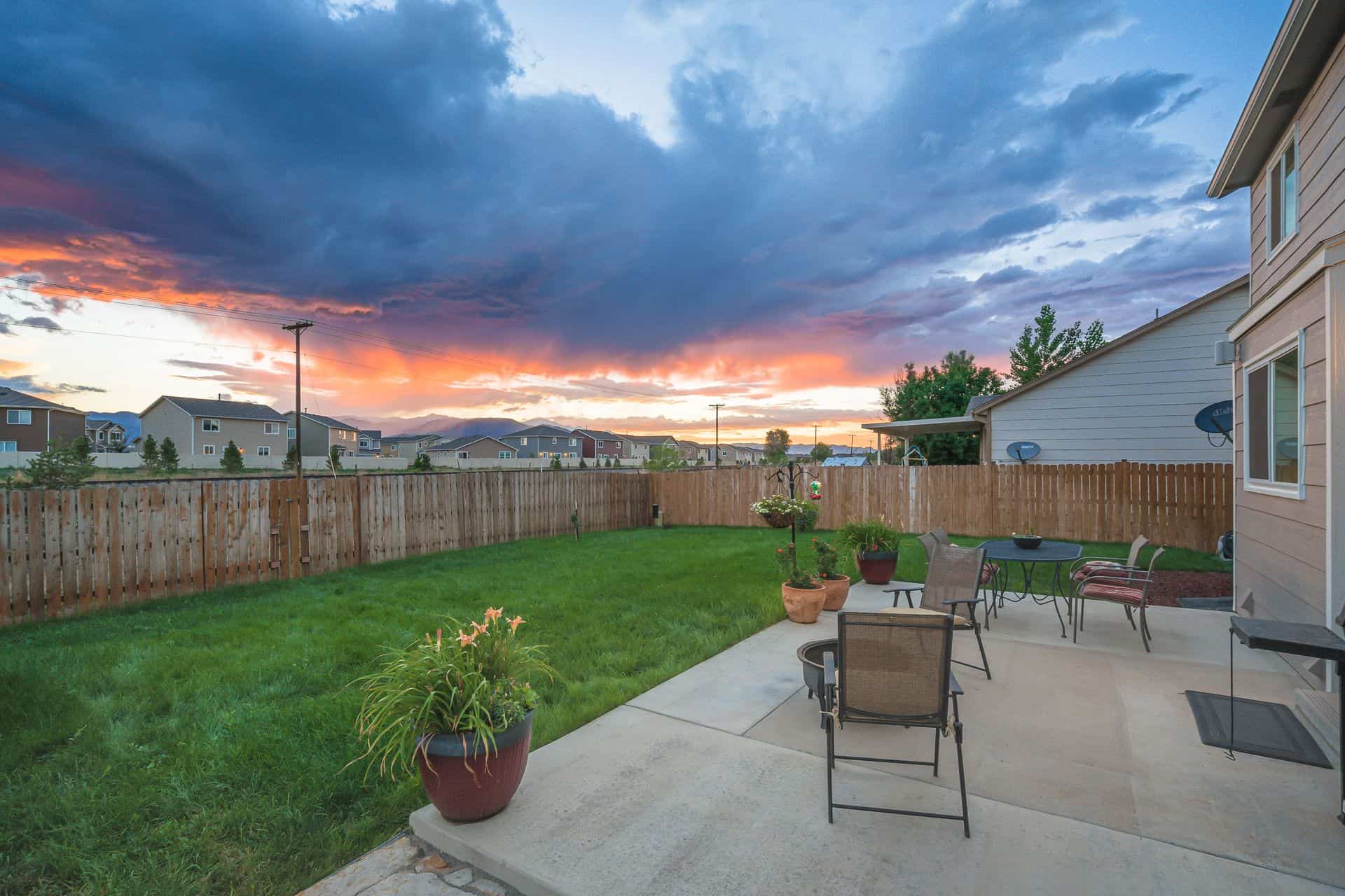 Fenced Level Backyard with Peak views