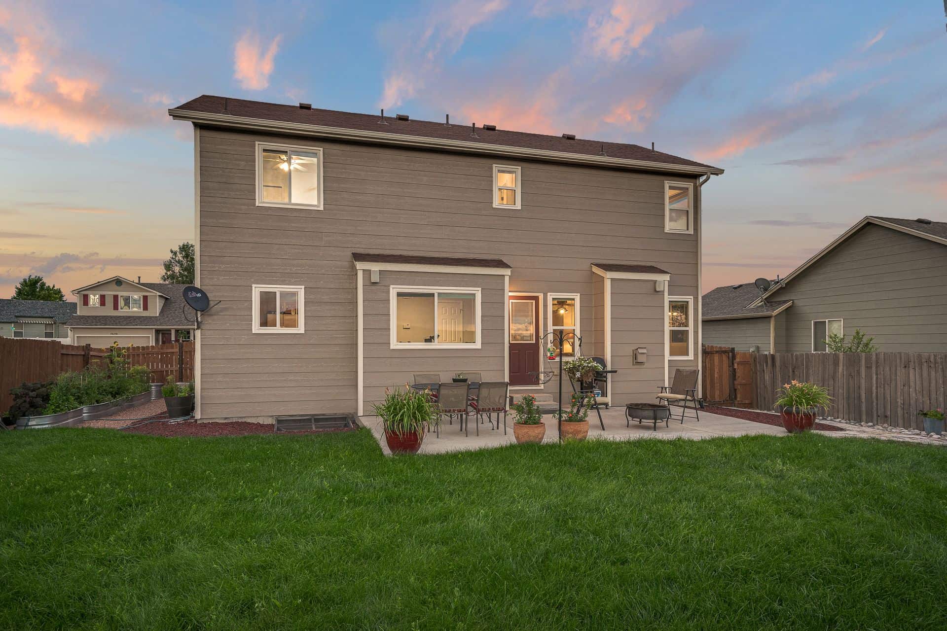Backyard with Patio and Raised Garden Beds
