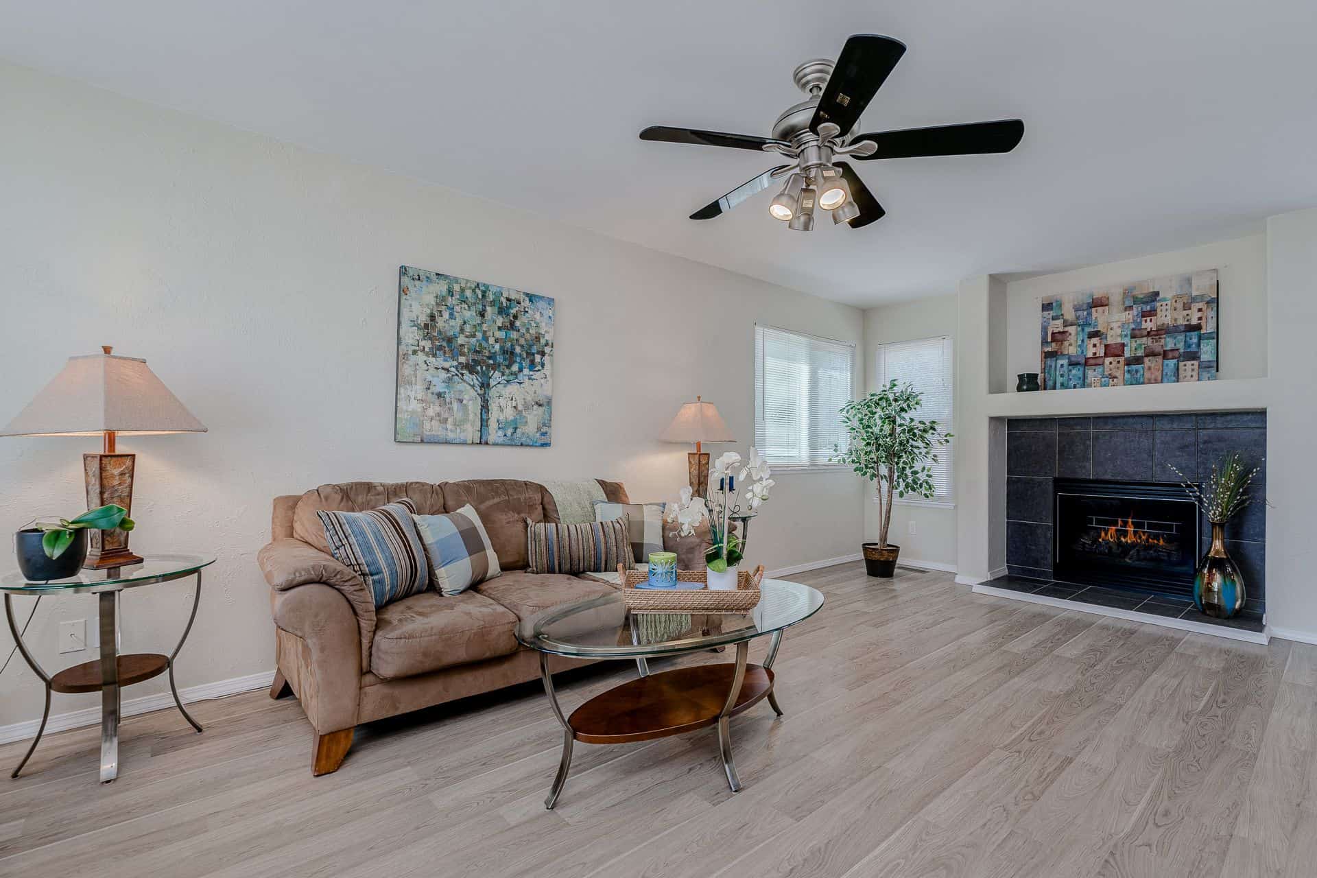 Living Room with Gas Log Fireplace