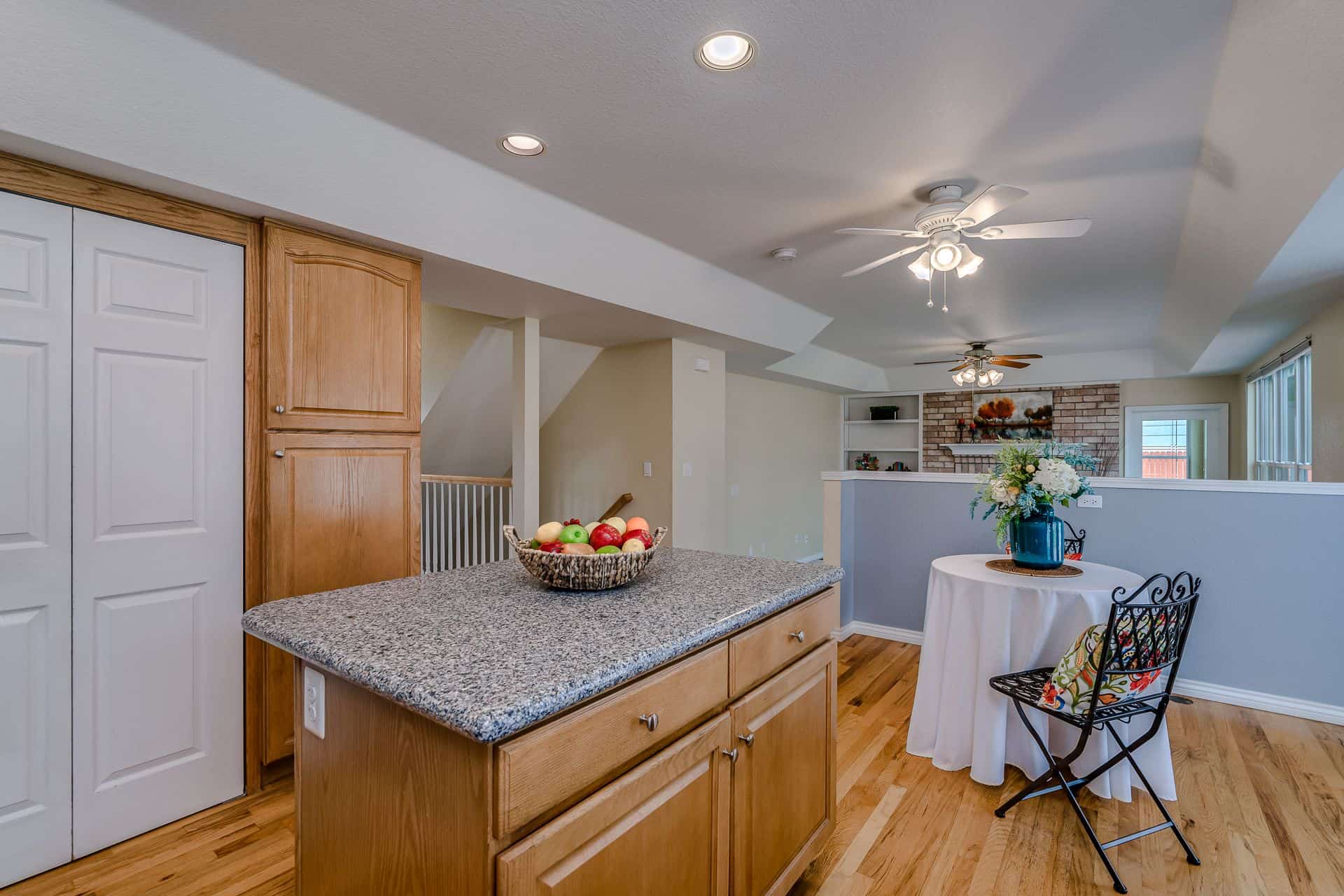 View of the Kitchen pantry, Nook, and Family Room