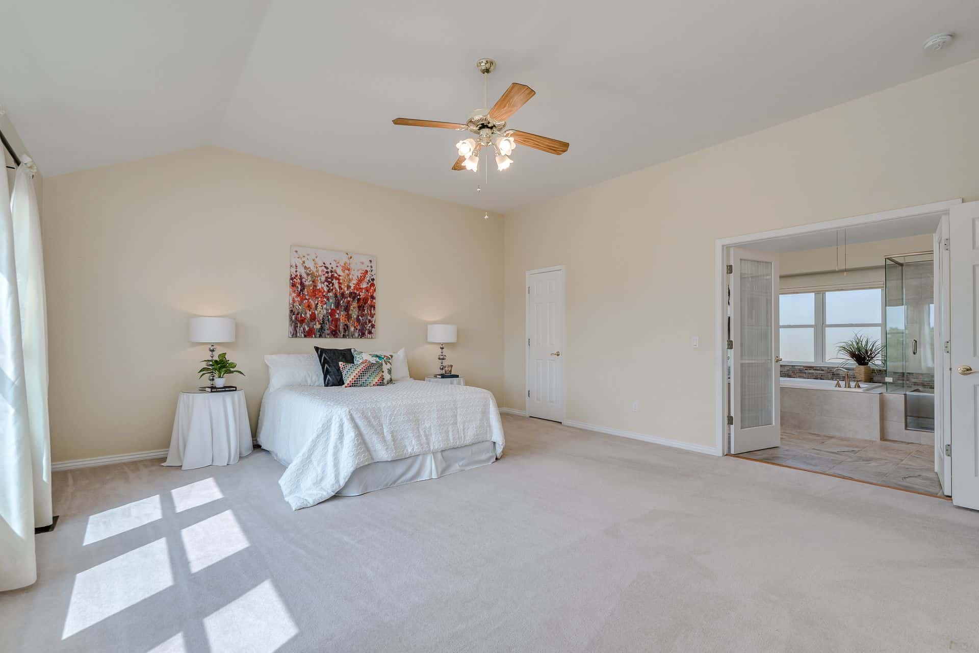 Master Bedroom with French doors into the 5pc Master Bathroom