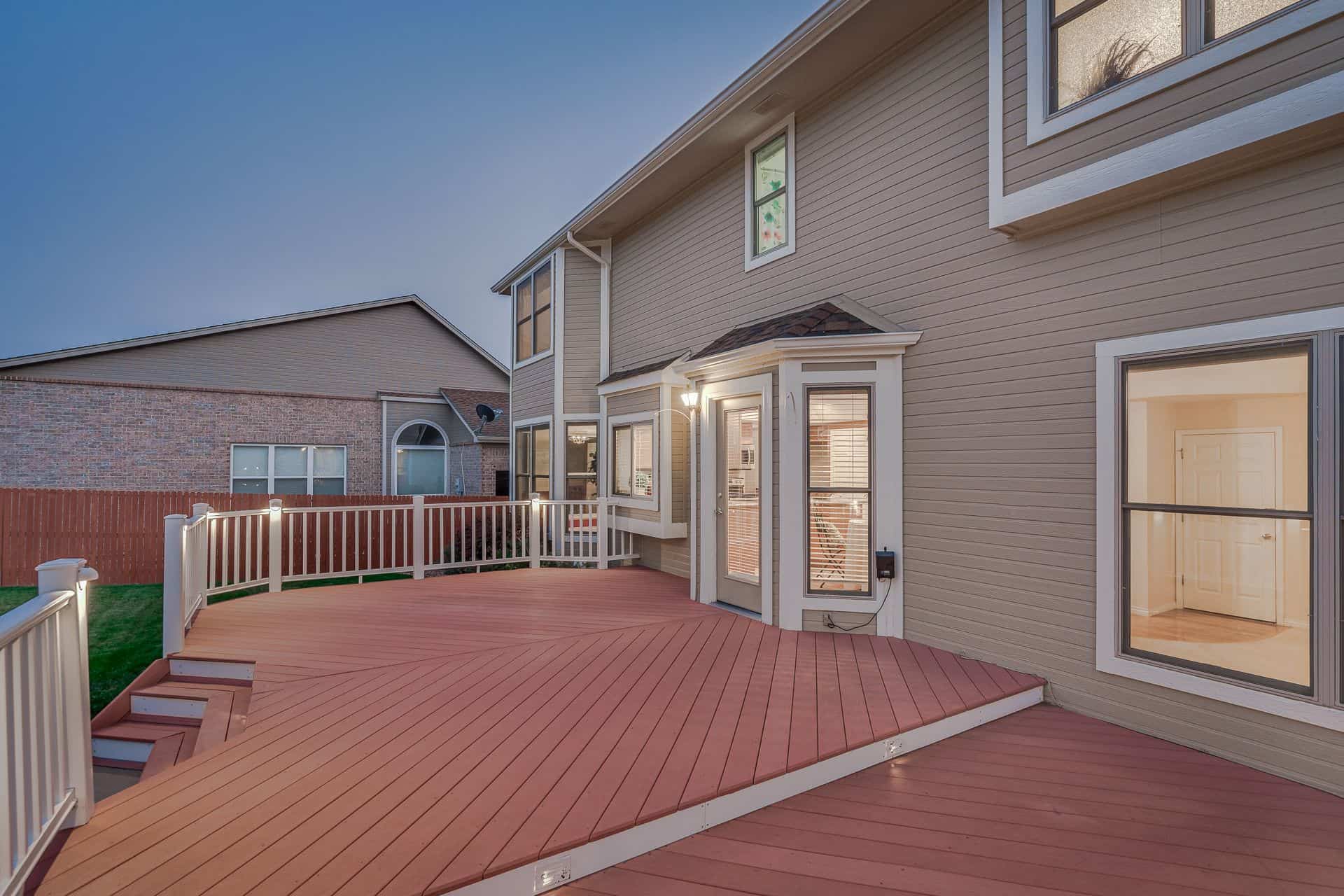 Sunset View of Multi-Tiered Composite Deck