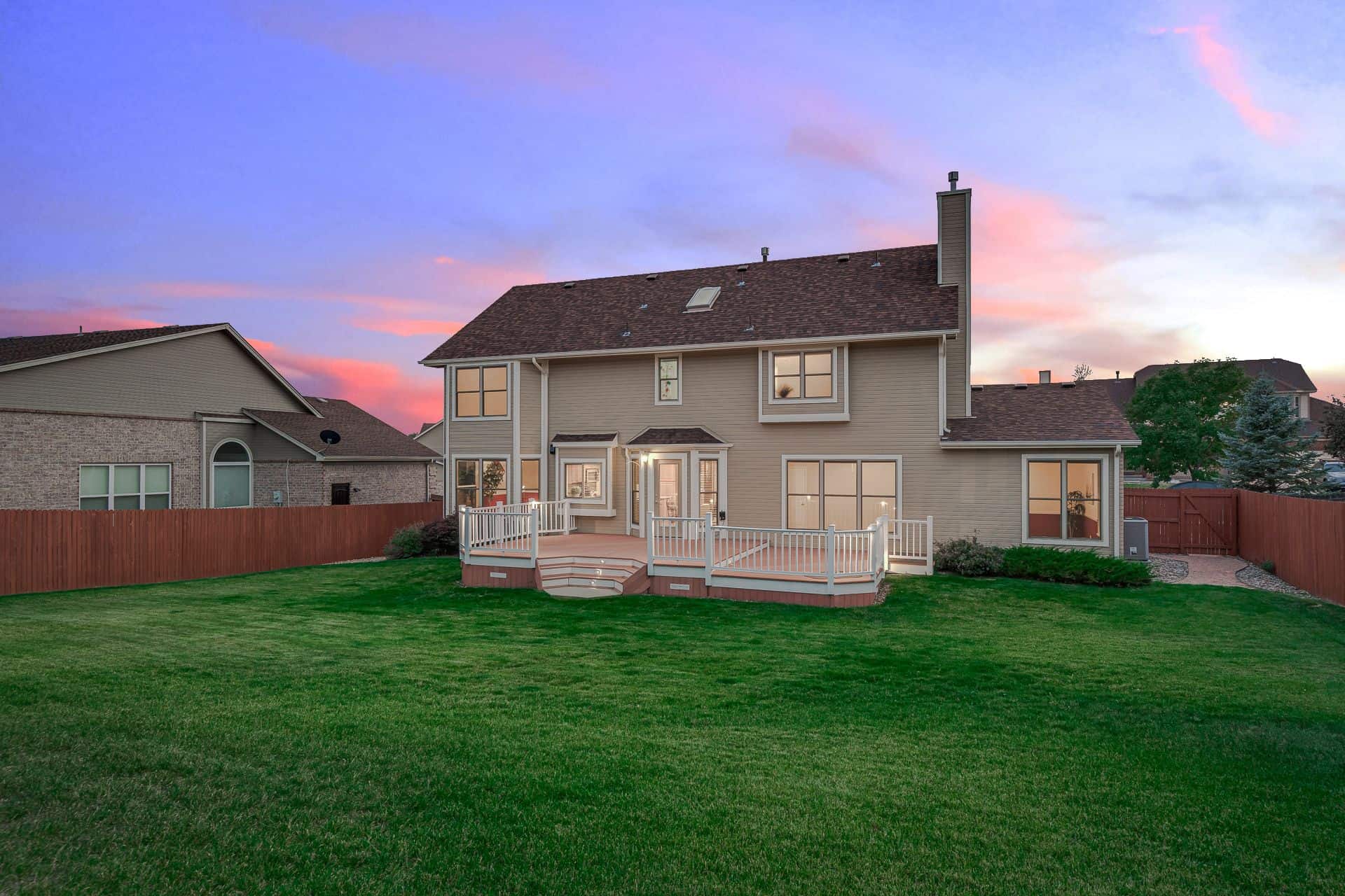 Sunset View of Backyard