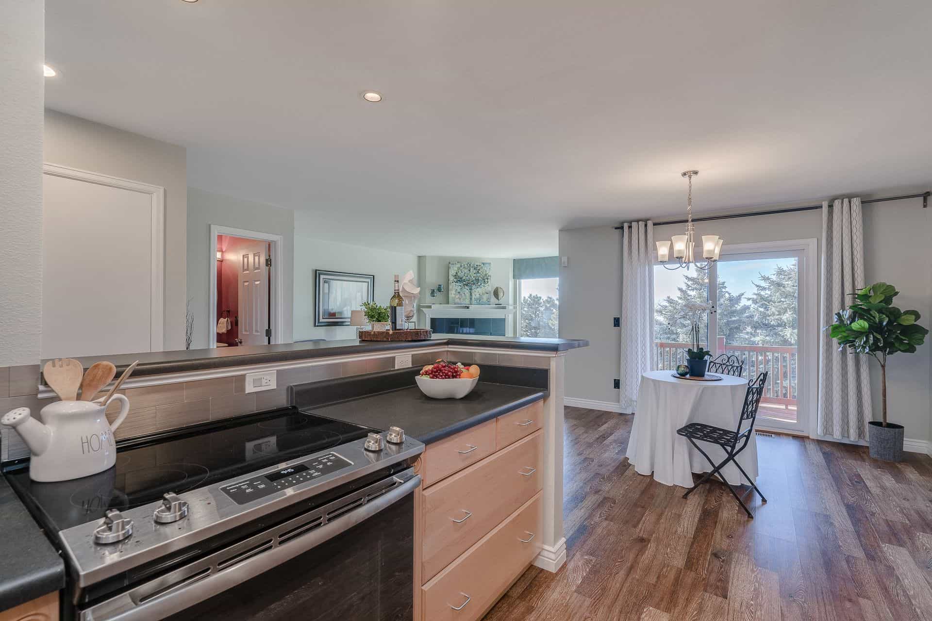 View of Dining Area and Great Room from Kitchen
