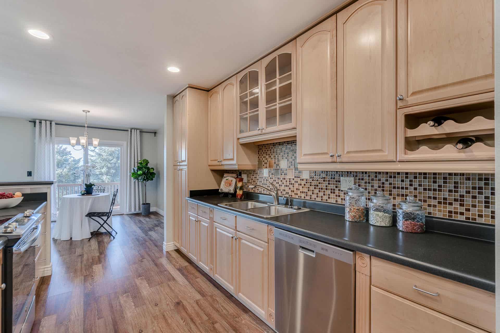 Cabinets with built-in wine rack