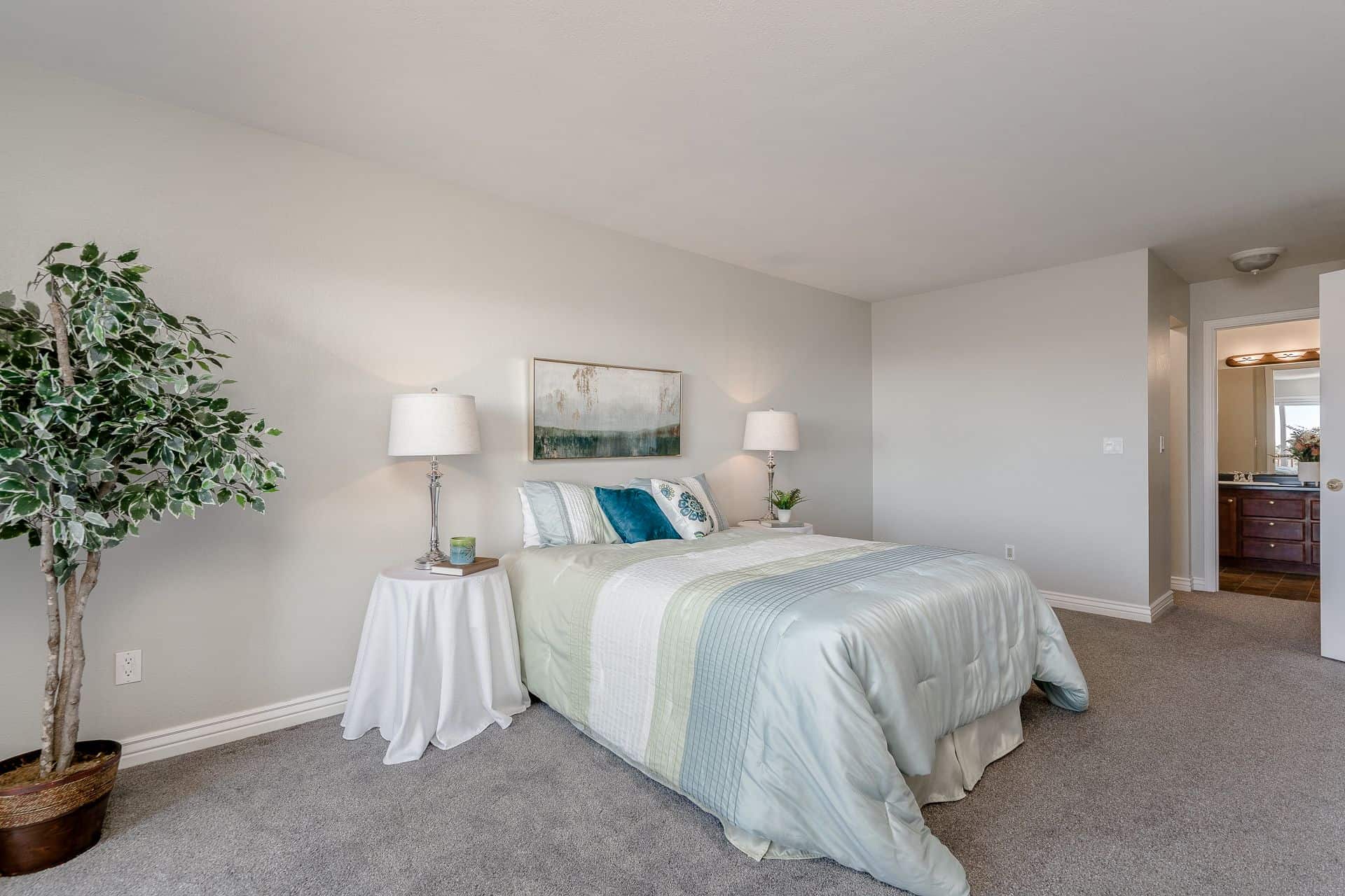 Master Bedroom into adjoining Master Bathroom