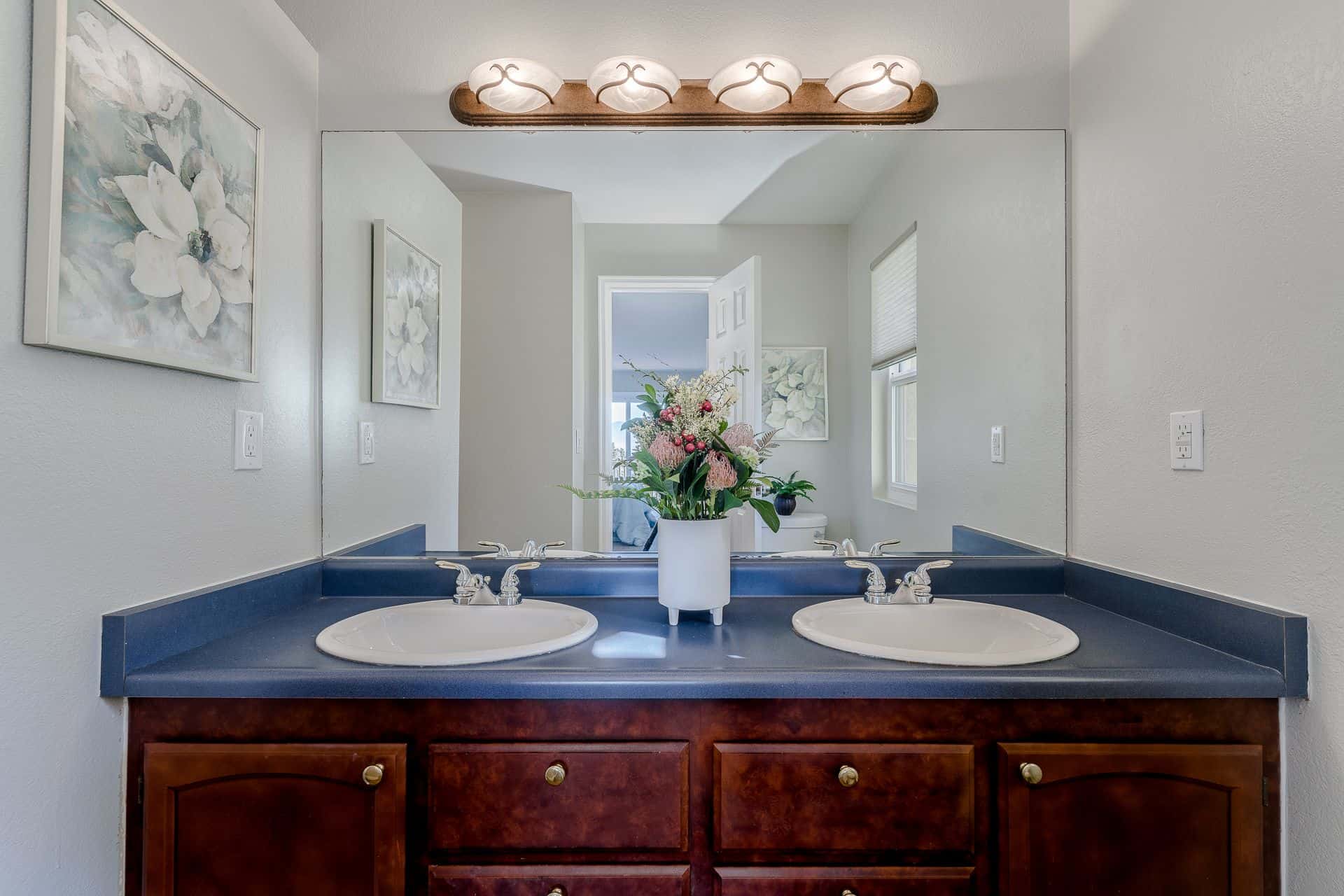 Dual Sink Vanity in Master Bedroom