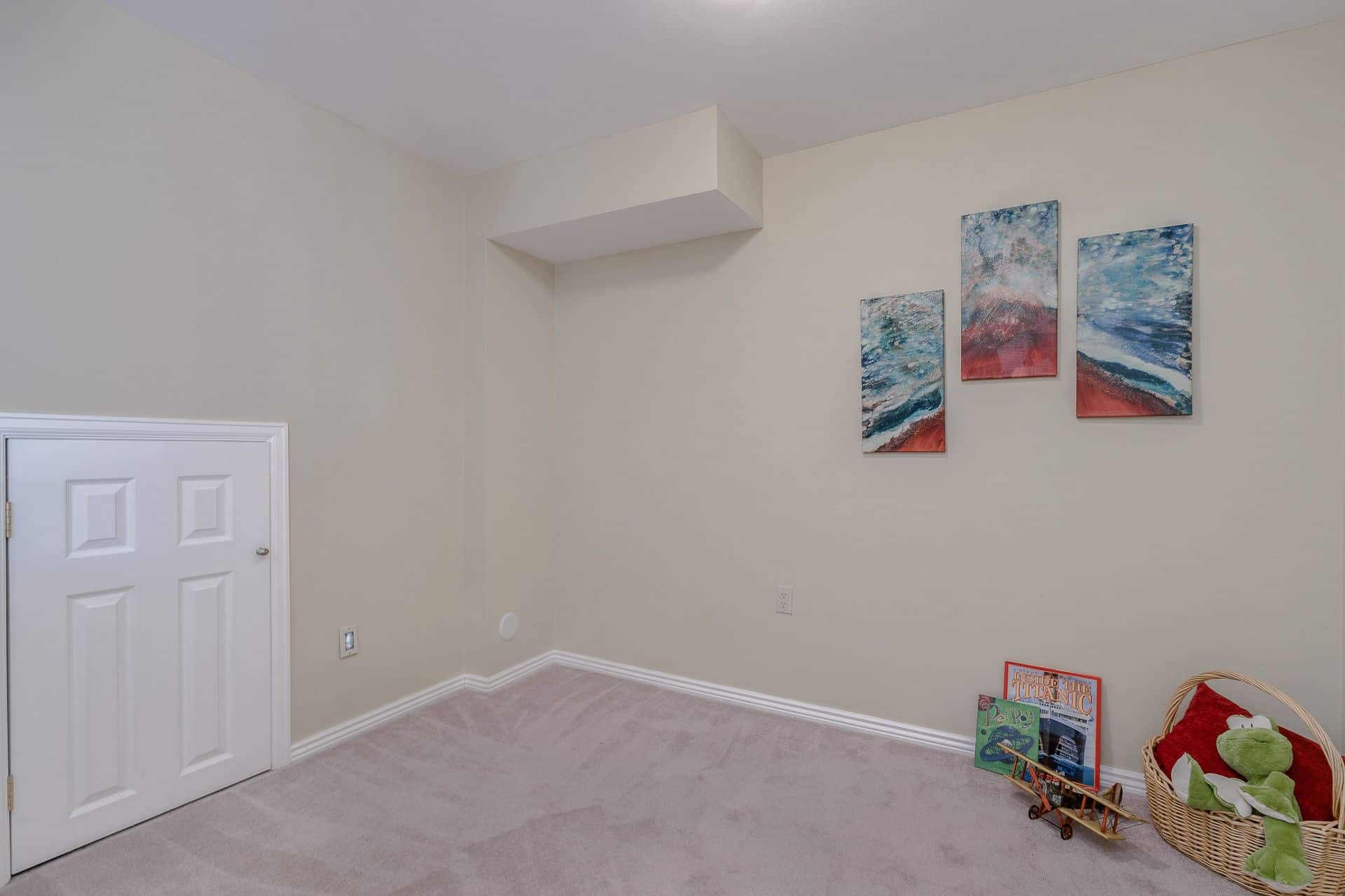 Basement Bedroom #3 with wall storage