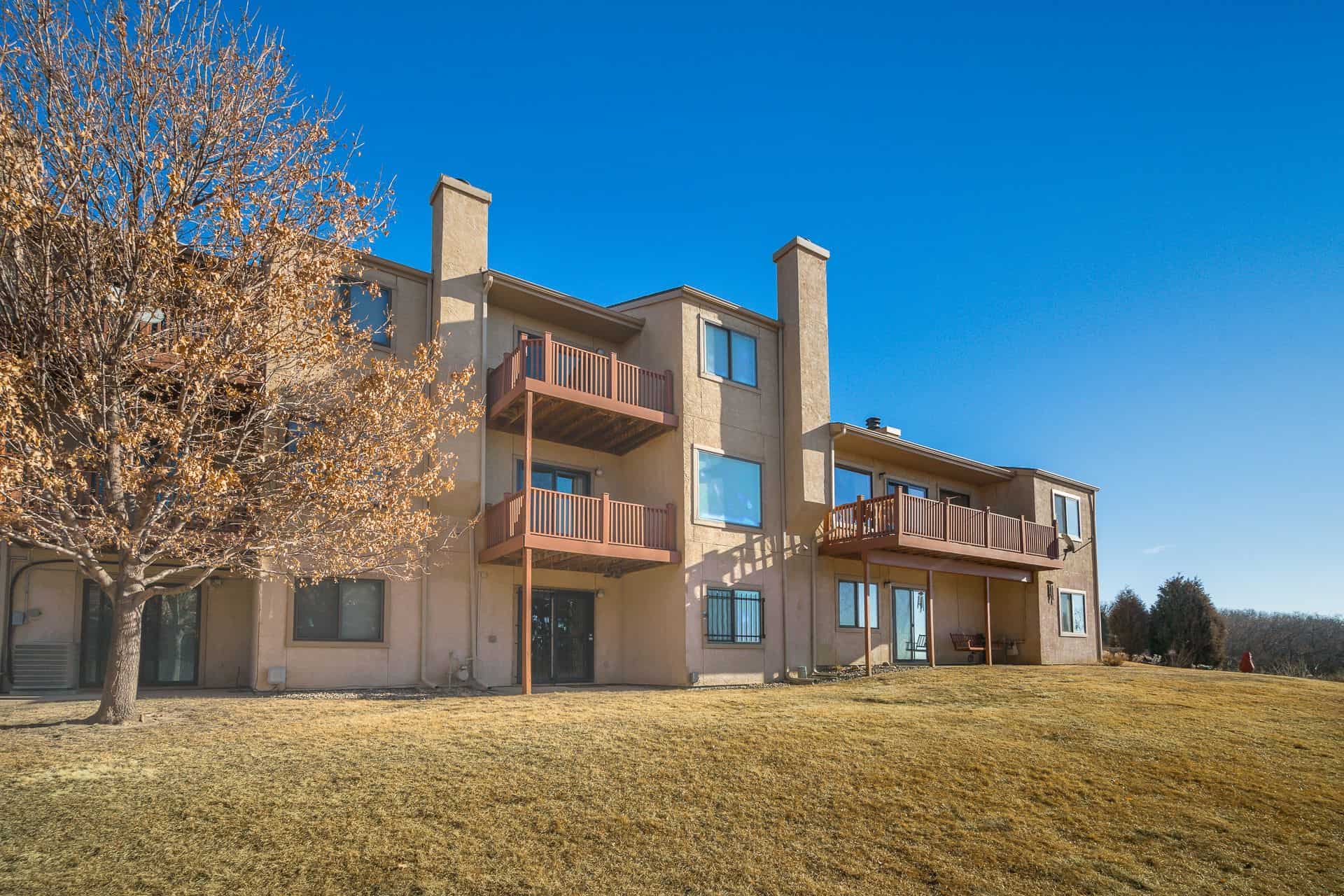 Rear View of Balconies and covered patio