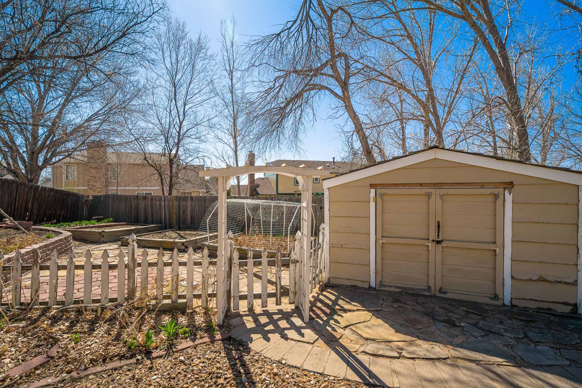 Storage Shed and Raised Beds