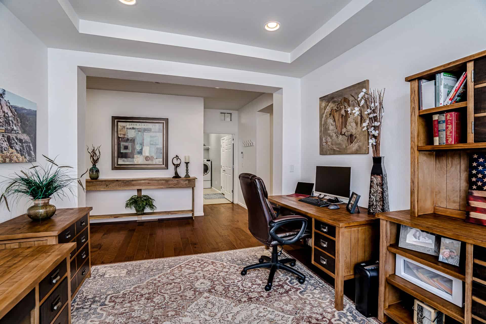 View of Entry and Laundry Room from Dining Room (office)