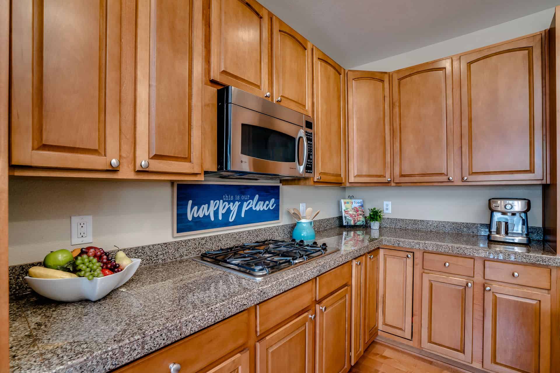 Granite Tile Countertops and Maple Cabinets