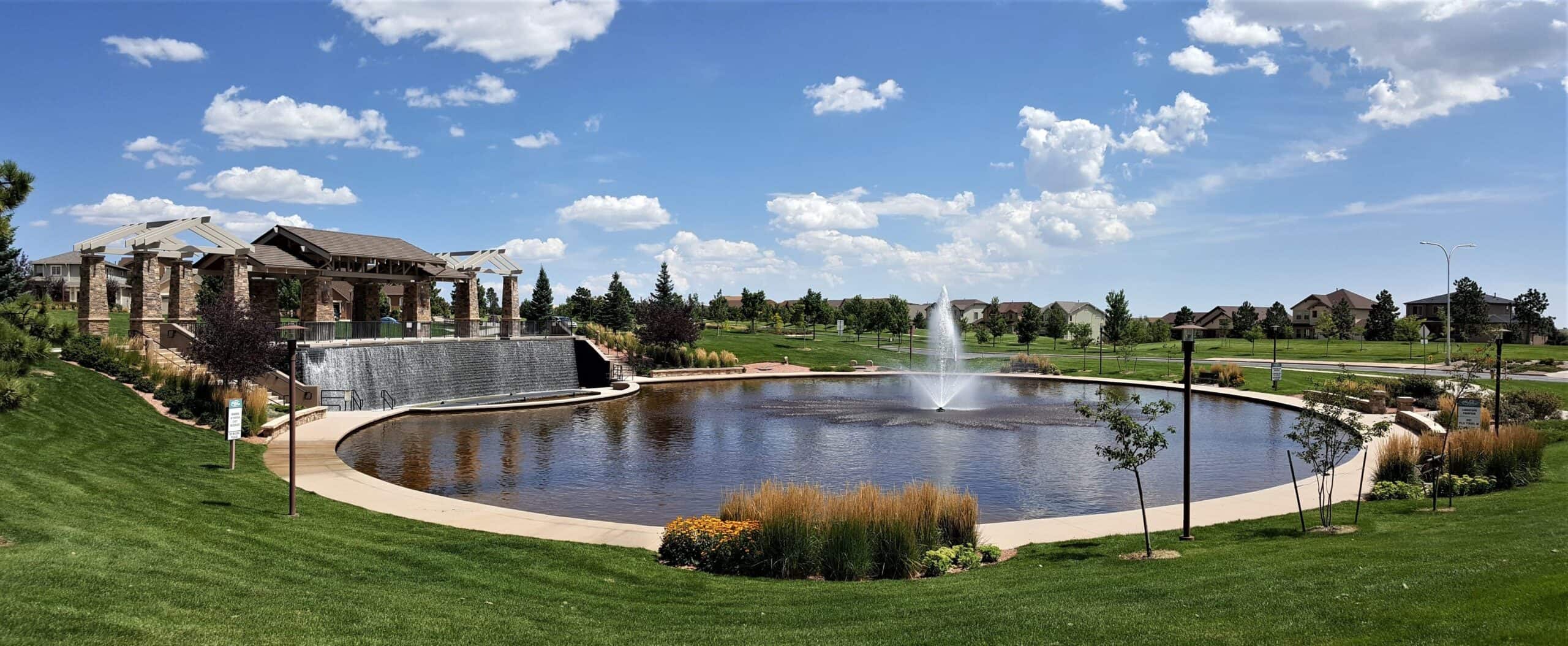 Community Pond and Waterfall