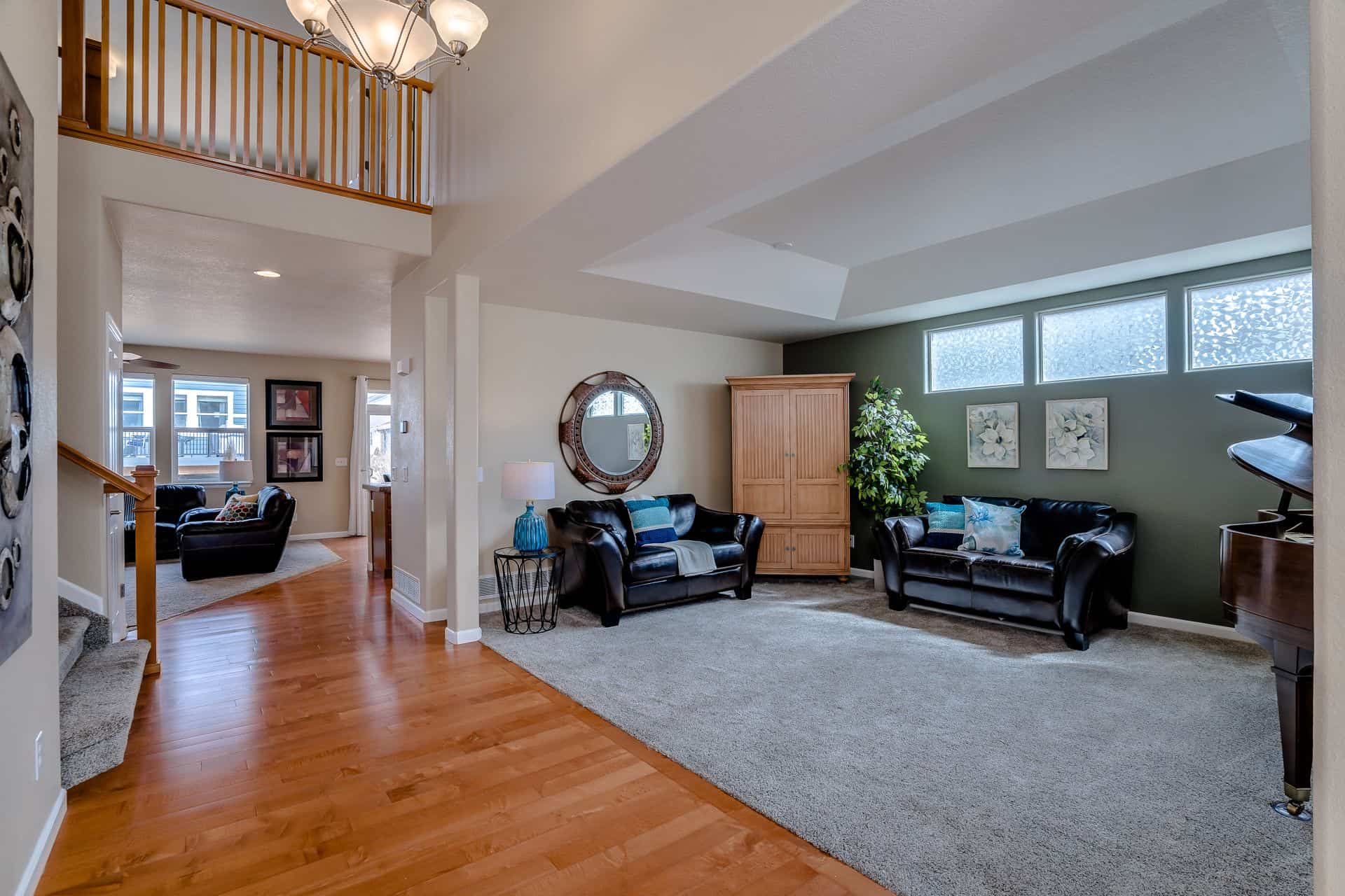 Entry in to Living Room and Family