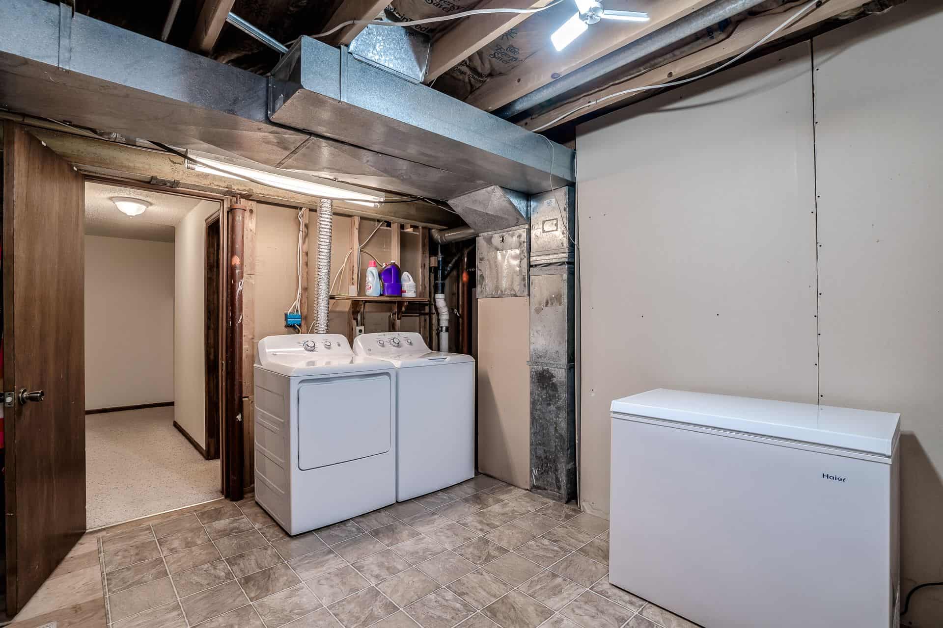 Basement Storage and Laundry Room