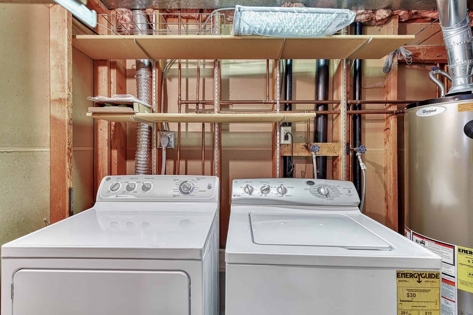 Laundry Room with Washer and Dryer that stay