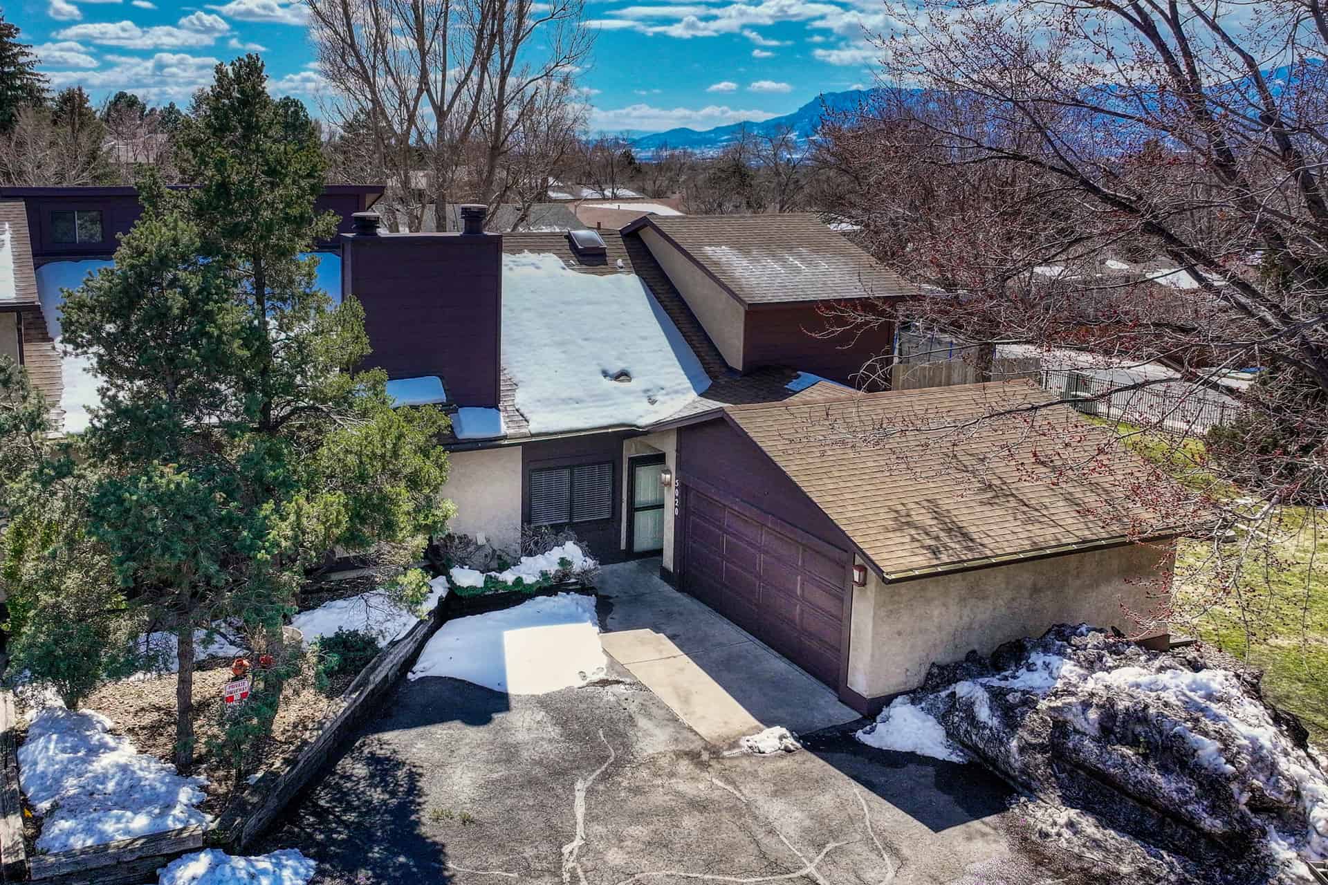 Aerial View of Home and Garage